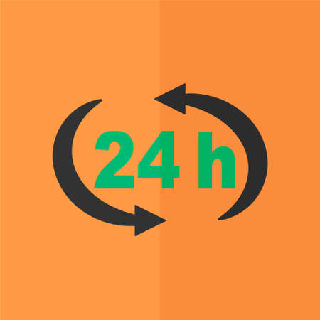 24 h icon. Flat designのイラスト素材