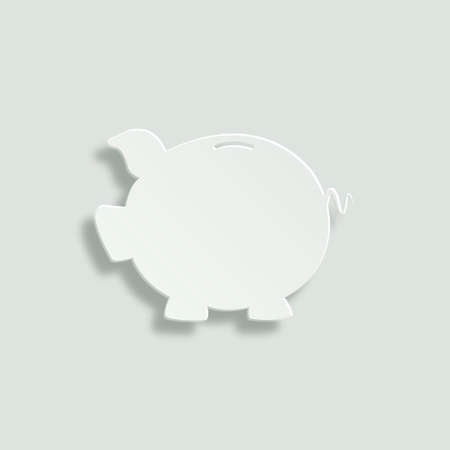 piggy bank paper vector iconのイラスト素材