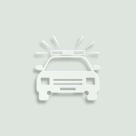 police car paper vector iconのイラスト素材