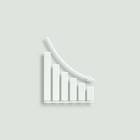 declining graph paper vector iconのイラスト素材
