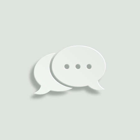 speech bubble paper vector iconのイラスト素材