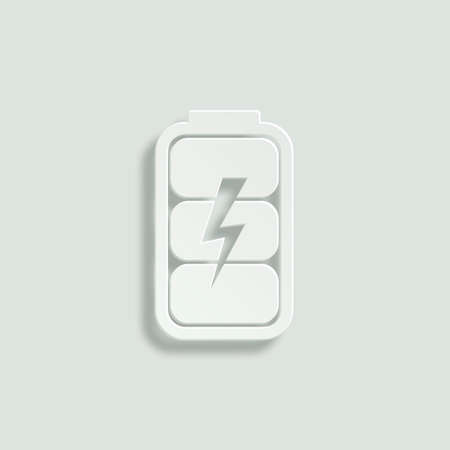 battery charge level indicator vector icon - paper illustrationのイラスト素材