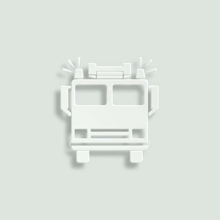 fire engine vector icon - paper illustration