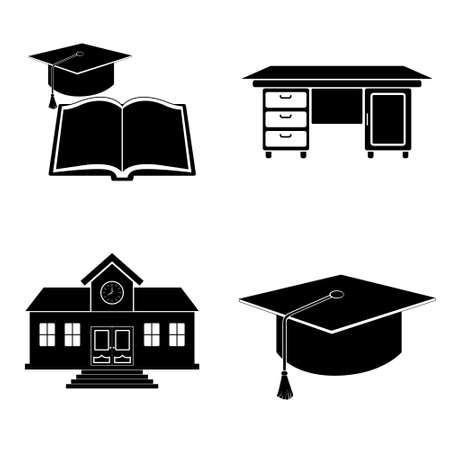 School and study icons  vector setのイラスト素材