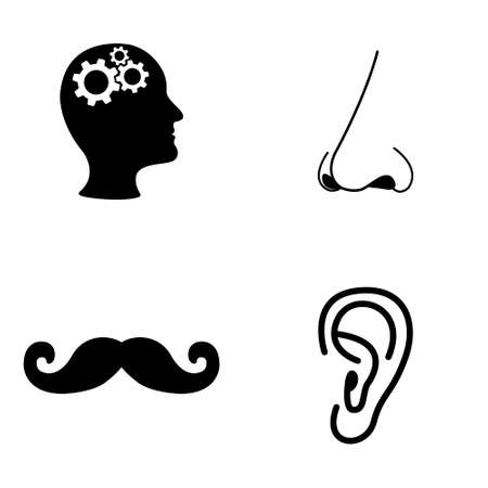 The sense organs icons  vector setのイラスト素材