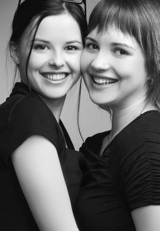 two beautiful girls, best friendsの写真素材