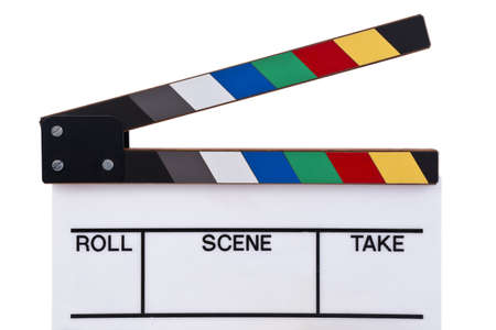 a color movie clapper board の写真素材