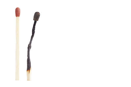 burnout visualisation thru matches isolated on a white backgroundの写真素材
