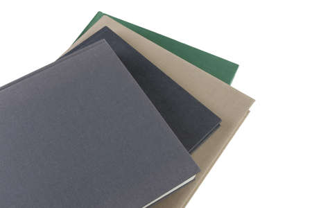a pile of books with a blank coverの写真素材