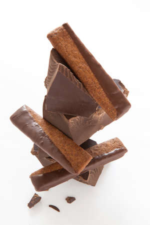 tower of chocolate ginger cookiesの写真素材