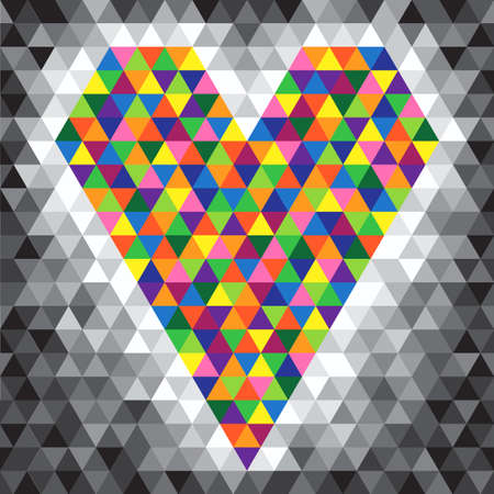 color mosaic heart - vector illustrationのイラスト素材