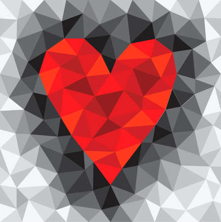 red triangle heart - vector illustrationのイラスト素材