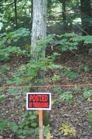 No Trespassing Signの写真素材