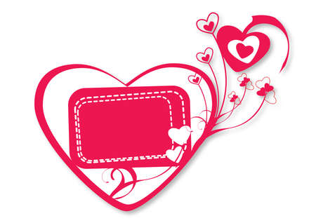 heart with a place for a love noteのイラスト素材