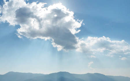 Blue sky with clouds.の写真素材