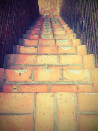 Brick stairs on the pagodaの写真素材