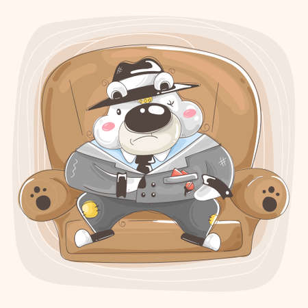 Seamless pattern with cute cartoon bears: panda, brown bear and polar bear holding hearts. Vector background.のイラスト素材