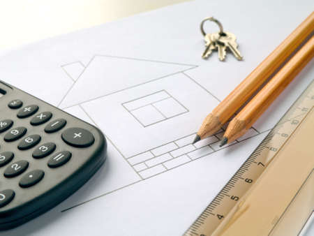 Drawn on paper houseの写真素材