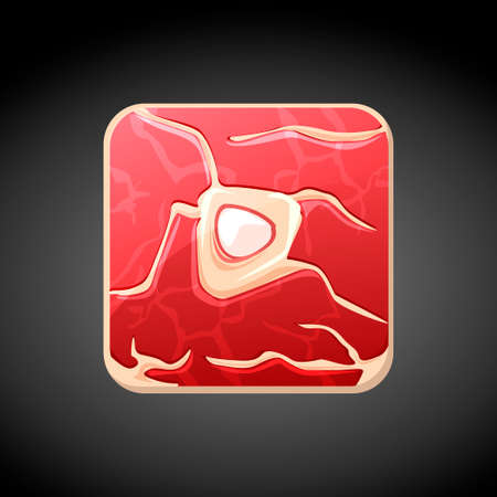 square food meat icons, vectorのイラスト素材