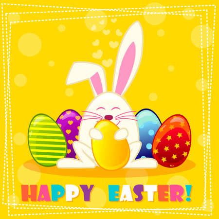 Happy Rabbit in the egg in vectorのイラスト素材