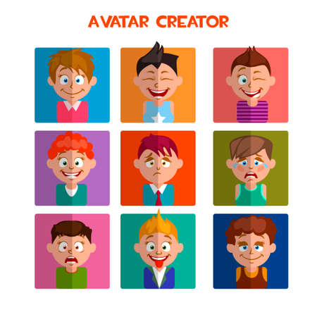 create a cute funny avatar, emotions in vectorのイラスト素材