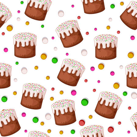 decoration Easter cake background seamless in vector