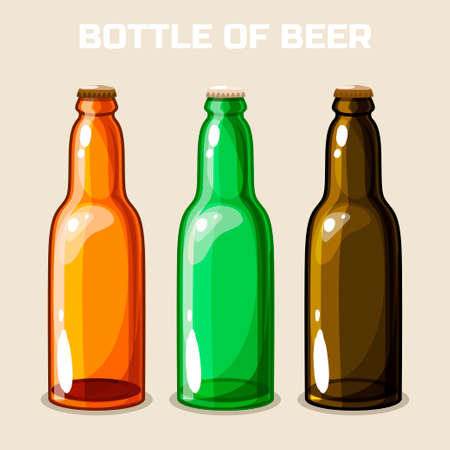 Bottle of beer. Vector Icon. Set of food and drinkのイラスト素材