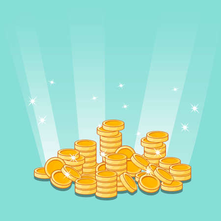 Cartoon Golden coins icon.のイラスト素材