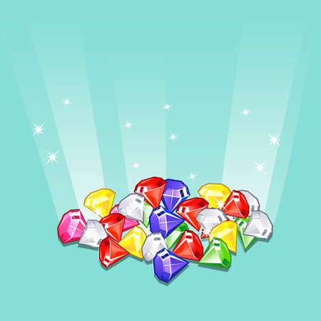 Cartoon gems and crystals.のイラスト素材