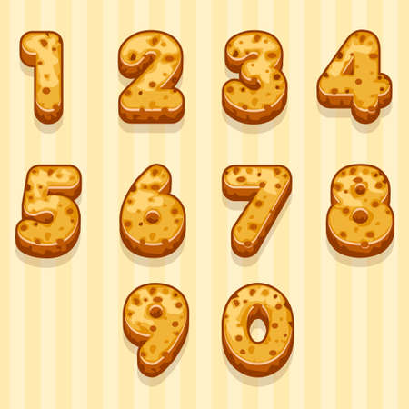 cartoon biscuits figures set in vectorのイラスト素材