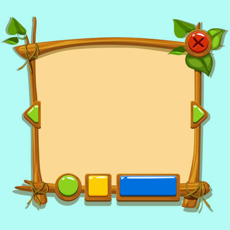 Cute cartoon game design interface.のイラスト素材