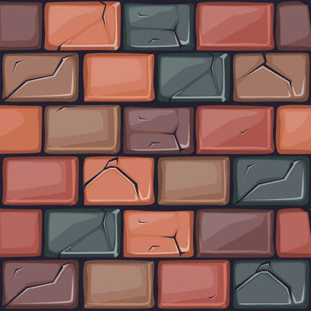 Cartoon colored stone Wall texture, seamless backgroundのイラスト素材