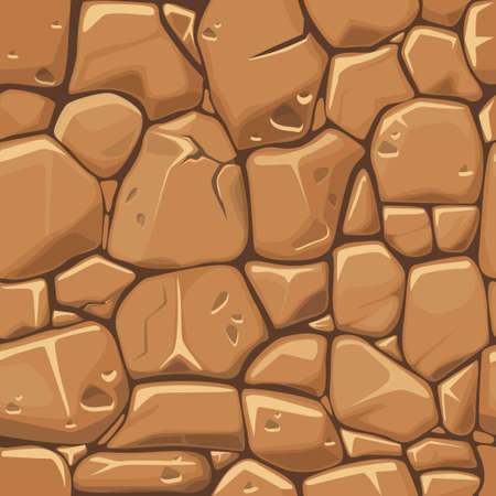 Stone texture in brown colors seamless background. Vector illustrationのイラスト素材