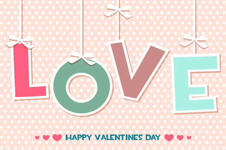 word LOVE, set Happy Valentines day greeting cardsのイラスト素材