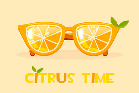 Citrus orange glassesのイラスト素材