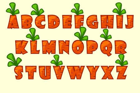 A Vector Cartoon carrot fontのイラスト素材
