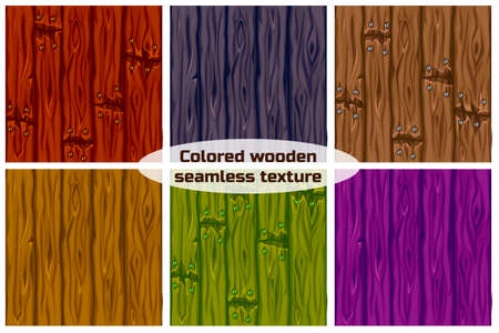 Big set seamless background texture colored wooden. Vector illustrationのイラスト素材