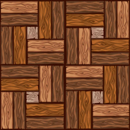 Cartoon wood floor tiles pattern. Seamless texture wooden parquet board. Vector illustration for user interface of the game element. Color 2のイラスト素材
