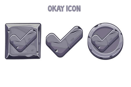 Set of stone icons okay for the menu.のイラスト素材