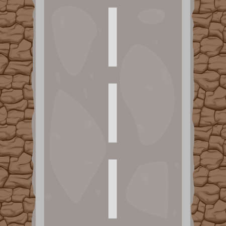 Seamless pattern of asphalt and cracked ground road.のイラスト素材