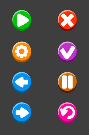 Set of isolated buttons for the game.のイラスト素材