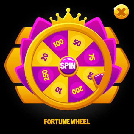 Vector purple spin wheel for the game.のイラスト素材