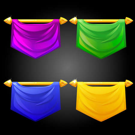 Vector set of templates of multicolored flags.のイラスト素材