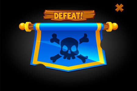 Vector pop up defeat flag for game.のイラスト素材