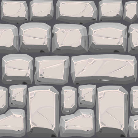 Cobble stones seamless texture, gray vintage road pattern for wallpaper.のイラスト素材