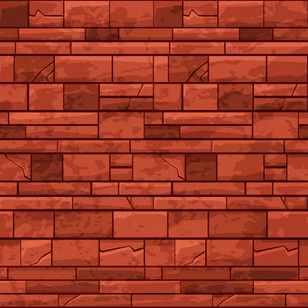 Seamless pattern brick stone wall, red old texture wallpaper for ui gameのイラスト素材