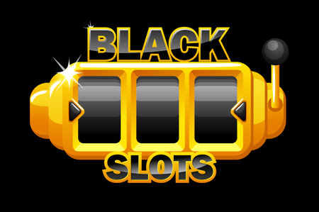Black slot machine, gambling template for ui games.のイラスト素材