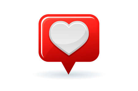 Like icon, white heart symbol for graphic design.のイラスト素材