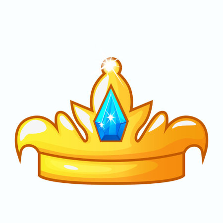 Vector golden crown, isolated cartoon objectのイラスト素材