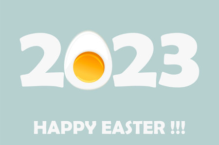 Vector greeting card with the inscription Happy Easter 2023.